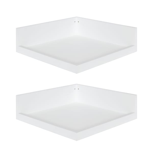Kate And Laurel Levie Wall Shelves, 3-1/2inH x 12inW x 12inD, White,  Set Of 2 Shelves