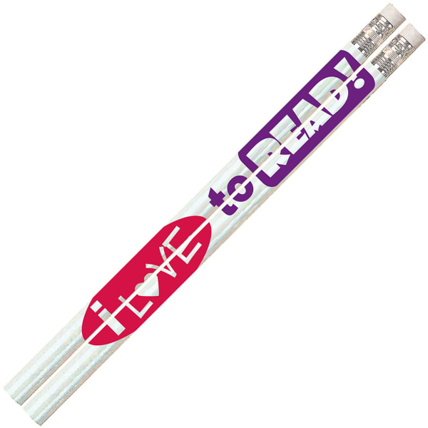 Musgrave Pencil Co. Inc. Motivational Pencils, No. 2 Lead, I Love To Read!, 12 Pencils Per Pack, Set Of 12 Packs