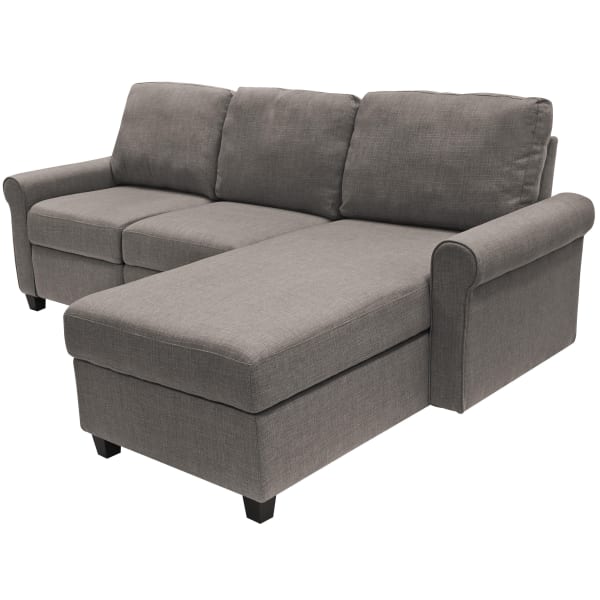 Serta Copenhagen Reclining Sectional With Storage Chaise, Right, Gray/Espresso