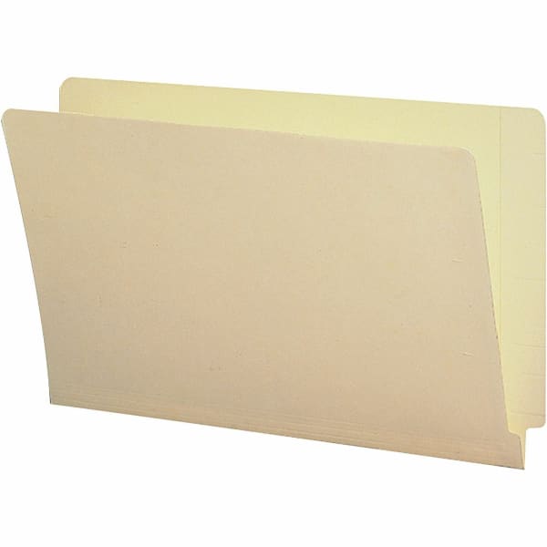 Business Source Straight Tab Cut Legal Recycled End Tab File Folder - 8 1/2in x 14in - End Tab Location - 10% Recycled - 100 / Box