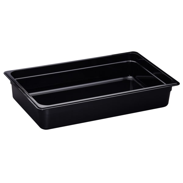 Cambro H-Pan High-Heat GN 1/1 Food Pans, 4inH x 12-3/4inW x 20-7/8inD, Black, Pack Of 6 Pans