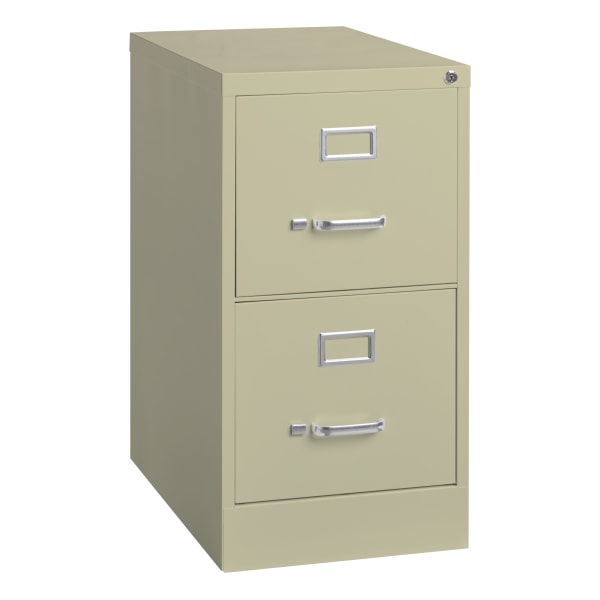 WorkPro 22inD Vertical 2-Drawer Letter-Size File Cabinet, Metal, Putty