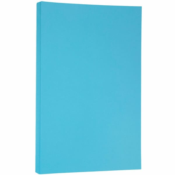 JAM Paper Legal Color Paper, Bright Blue, Legal (8.5in x 14in), 100 Sheets Per Pack, 24 Lb, 30% Recycled