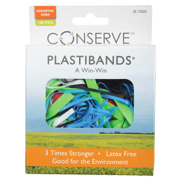 Baumgartens PlastiBands, Assorted Colors/Sizes, Box Of 100