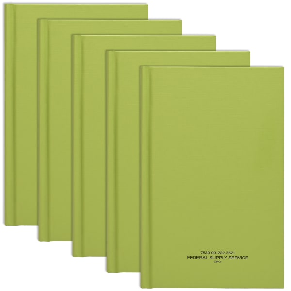 Global Tactical Military Notebooks, 5-1/4in x 8in, 1 Subject, College Rule, 192 Sheets, Green, Pack Of 5 Notebooks
