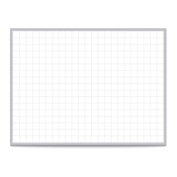 Ghent Grid Magnetic Dry-Erase Whiteboard, 36in x 48in, Aluminum Frame With Silver Finish