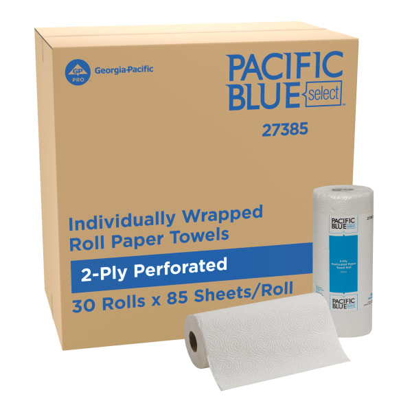 Pacific Blue Select by GP PRO 2-Ply Paper Towels, 85 Sheets Per Roll, Pack Of 30 Rolls