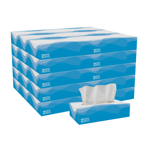 PACIFIC BLUE SELECT 2-PLY FACIAL TISSUE BY GP PRO (GEORGIA-PACIFIC), FLAT BOX, 30 BOXES PER CASE