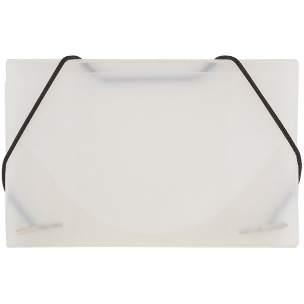 JAM Paper Business Card Case With Elastic Closure, Clear Frost