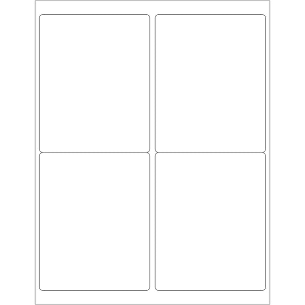 Tape Logic Inkjet/Laser Labels, LL129, Rectangle, 4in x 5in, White, Case Of 400