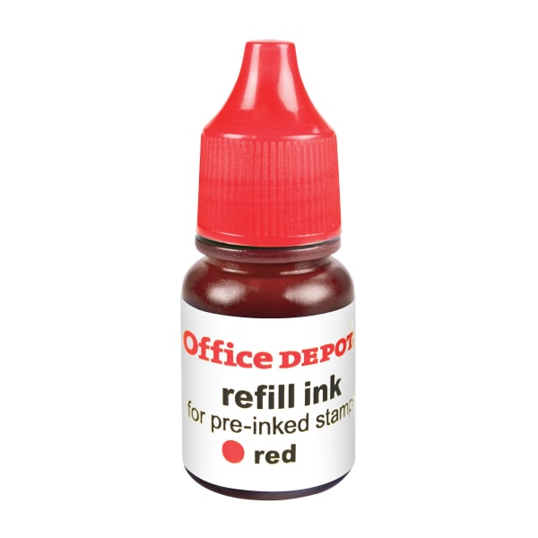 Office Depot Brand Pre-Ink Refill Ink, Red, Pack Of 2 Refills