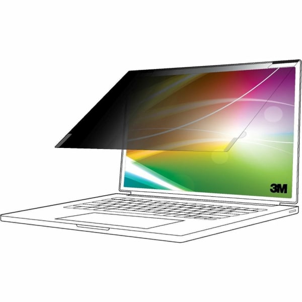 3M Bright Screen Privacy Filter for Laptops, 14in Full Screen, 16:10 Aspect Ratio, Reduces Blue Light, Anti-Glare
