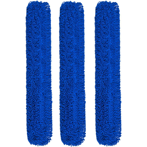 Gritt Commercial Microfiber Looped Dust Mop Pad Head, 60in, Blue, Pack Of 3 Pad Heads