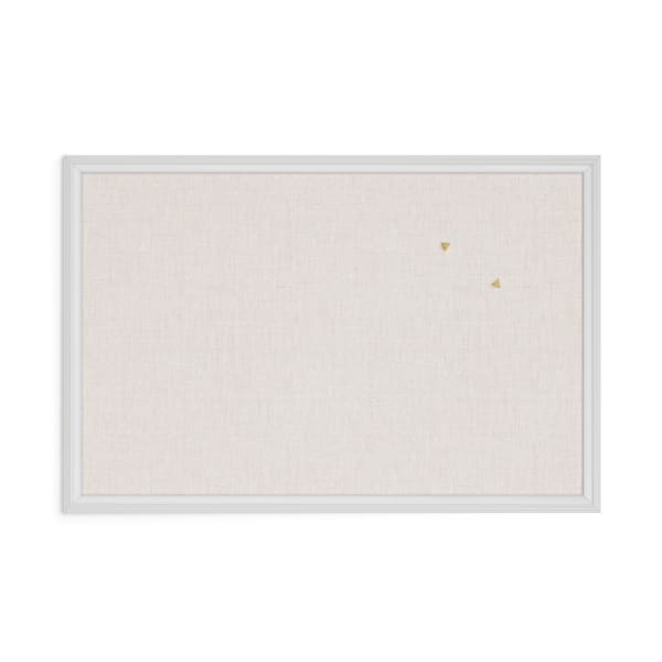 U Brands Linen Bulletin Board, 30in X 20in, White Decor Frame (2074U00-01)