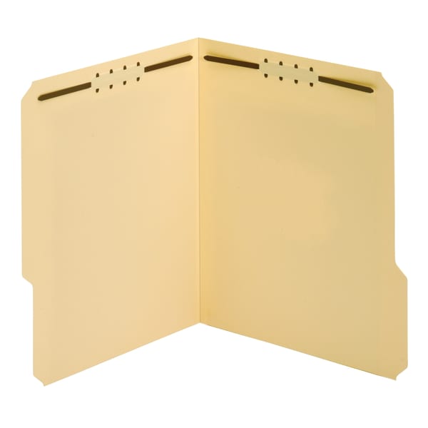 Office Depot Brand File Folders With Fasteners, 3/4in Expansion, 8 1/2in x 11in, Letter, Manila, Box of 25