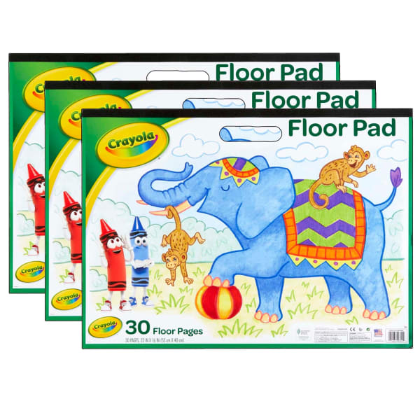 Crayola Giant Paper Pads, 22in x 16in, White, 30 Sheets Per Pad, Pack Of 3 Pads