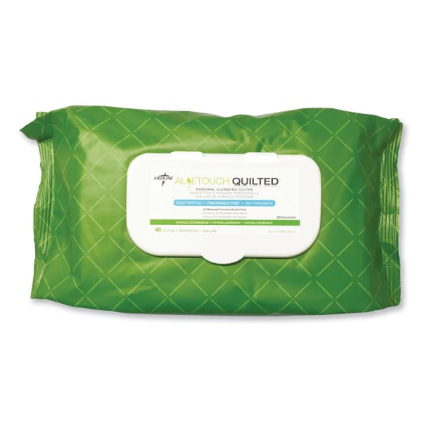 Medline FitRight Premium Personal Cleansing Wipes, 8 x 12, Fragrance-Free, White, 48/Pack