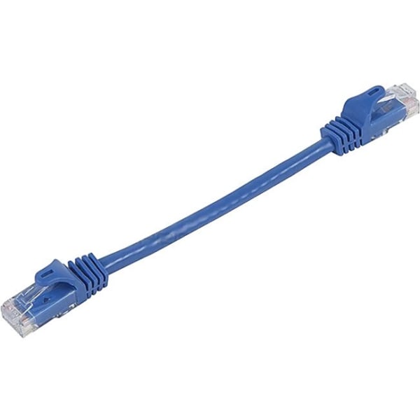 Monoprice FLEXboot Cat.6 UTP Patch Network Cable - 6in Category 6 Network Cable for Network Device - First End: 1 x RJ-45 Network - Male - Second End: 1 x RJ-45 Network - Male - Patch Cable - Gold Plated Contact - 24 AWG - Blue