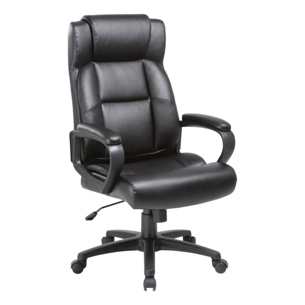 Lorell SOHO Ergonomic Bonded Leather High-Back Executive Chair, Black