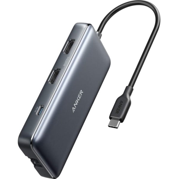 ANKER PowerExpand 8-in-1 USB-C PD Media Hub - for Monitor, Notebook - 100 W - USB 3.0 Type C - 2 x USB 3.0 - USB Type-C - Network (RJ-45) - HDMI - Wired