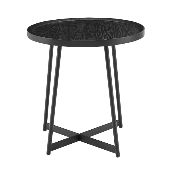 Eurostyle Niklaus Round Side Table, 22-1/8inH x 21-3/4inW x 21-3/4inD, Black