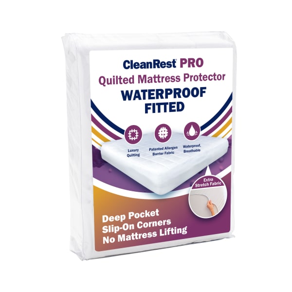 CleanRest Quilted Mattress Protectors, Queen, 80inL x 60inW x 21inD, White, Case Of 8 Protectors