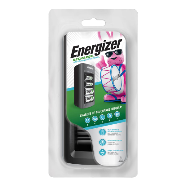 Energizer Recharge Universal Battery Charger, For AA/AAA/C/D/9V Batteries