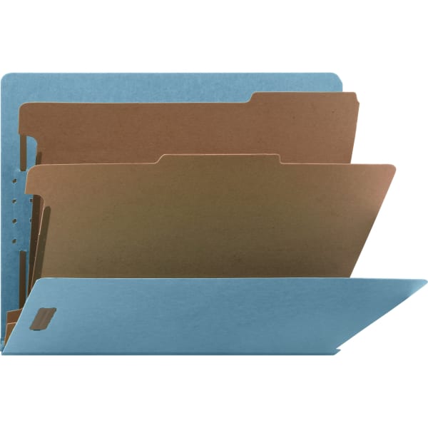 Nature Saver Letter  Classification Folder - 8 1/2in x 11in - End Tab Location - 2 Divider(s) - Blue - - 10 / Box