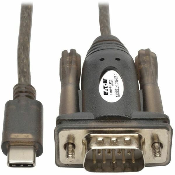 Eaton Tripp Lite Series USB 2.0 USB-C to DB9 Adapter Cable USB-C to RS-232 M/M 5ft 5ft - Serial adapter - USB-C - RS-232 - black -  - U209005C