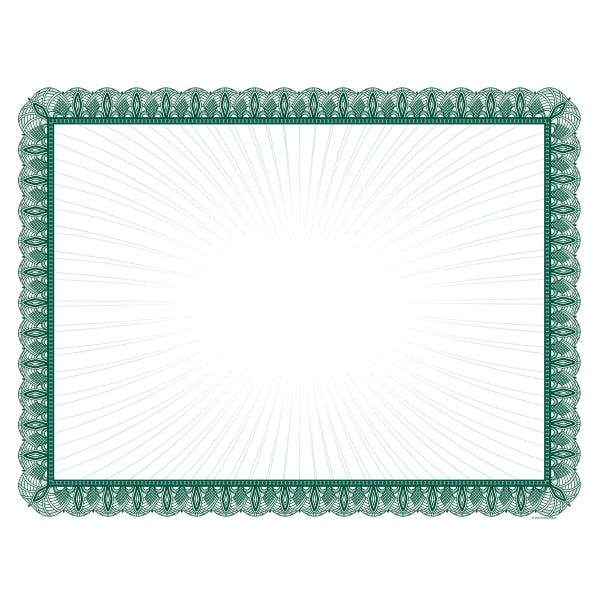 Great Papers! Value Certificate, 8 1/2in x 11in, Green, Pack Of 100