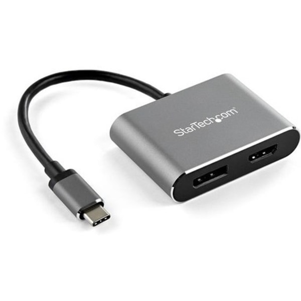 StarTech.com USB C Multiport Video Adapter - 4K 60Hz USB-C to HDMI 2.0 or DisplayPort 1.2 Monitor Adapter - HBR2 HDR - USB Type-C 2-in-1 - 2-in-1 USB-C multiport video adapter to 4K 60Hz DisplayPort 1.2 or HDMI 2.0
