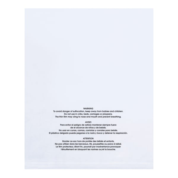 Partners Brand 2 Mil Flat Suffocation Warning Poly Bags, 9in x 12in, Clear, Case Of 100
