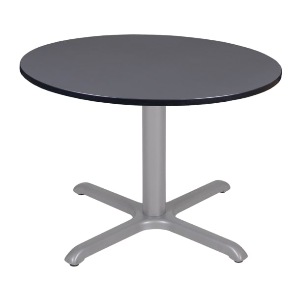 Regency Cain Round X-Base Breakroom Table, 29inH x 48inW x 48inD, Gray/Gray