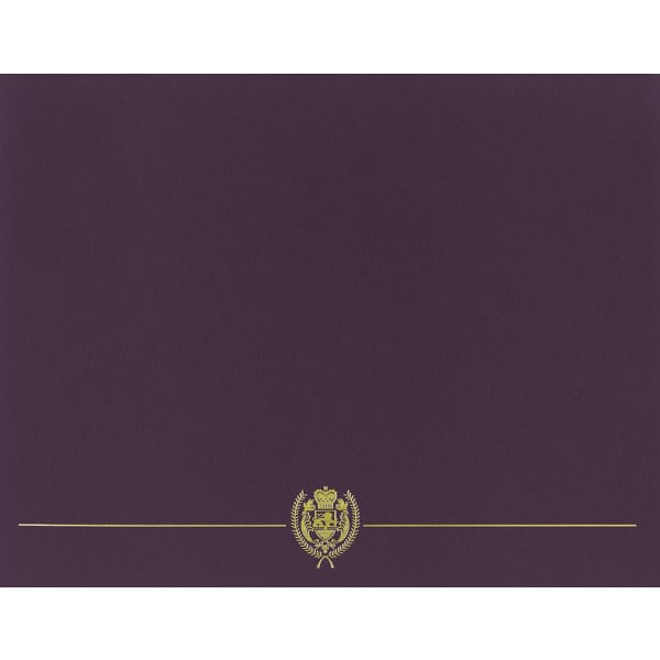 Great Papers! Classic Crest Certificate Covers, 12in x 9 3/8in, Burgundy/Gold Foil Crest, Pack Of 5 Covers