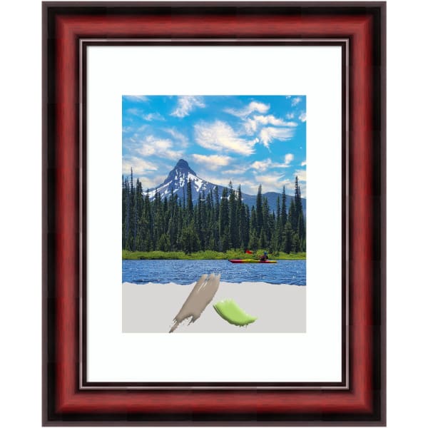 Amanti Art Rubino Wood Picture Frame, Opening Size 14in x 17in (Matted To 11in x 14in), Cherry Scoop