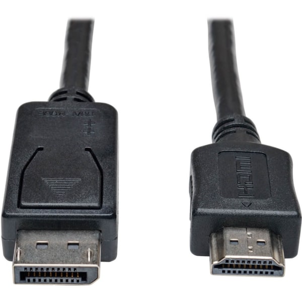 Eaton Tripp Lite Series DisplayPort to HDMI Adapter Cable (M/M), 10 ft. (3.1 m) - Adapter cable - DisplayPort male to HDMI male - 10 ft - black