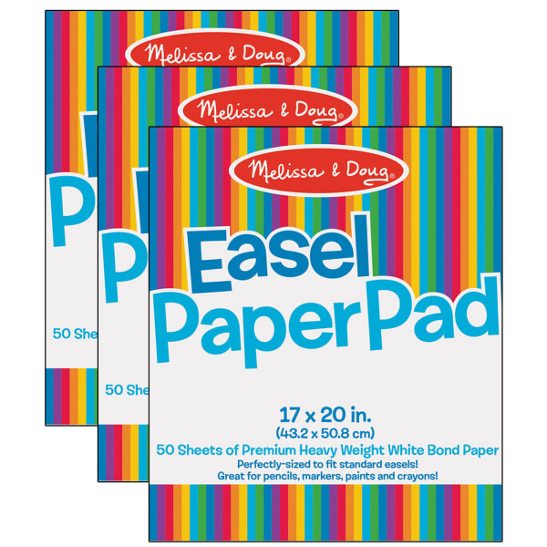 Melissa & Doug Easel Paper Pad, 17in X 20in, 50 Sheets Per Pad, 3 Pads