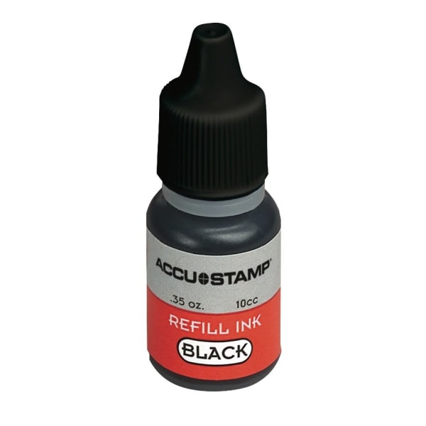 AccuStamp Pre-Ink Refill Ink for Pre-Inked Stamps, Black