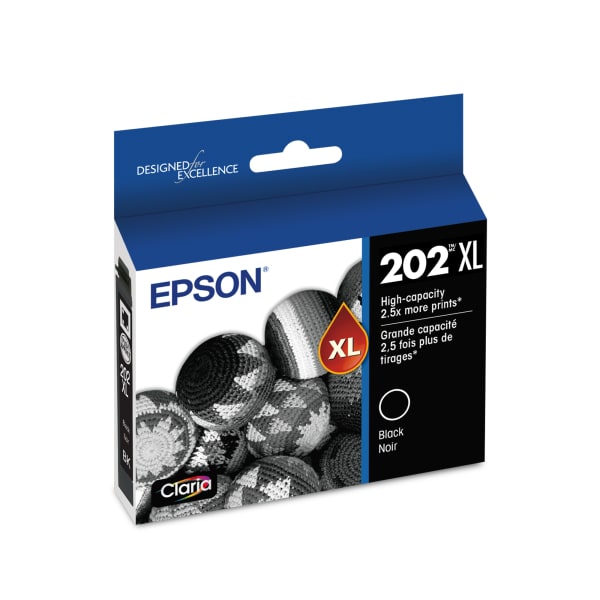 Epson 202XL Claria Black High-Yield Ink Cartridge, T202XL120-S