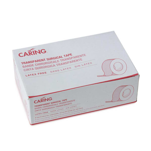 Medline Caring Adhesive Tape, 2in x 10 Yd., Transparent, Pack Of 6