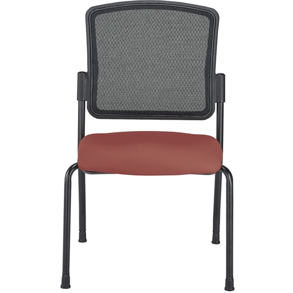 WorkPro Spectrum Series Mesh/Vinyl Stacking Guest Chair with Antimicrobial Protection, Armless, Cordovan, Set Of 2 Chairs, BIFMA Compliant
