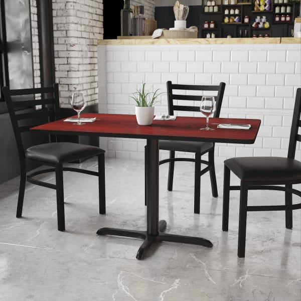 Flash Furniture Rectangular Laminate Table, 31-3/16inH x 30inW x 48inD, Mahogany