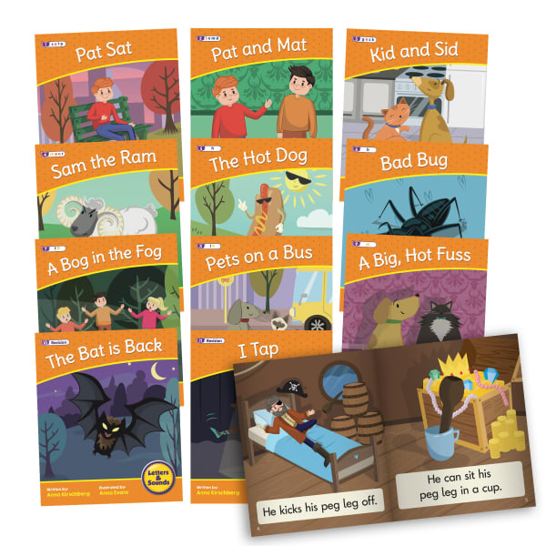 Beanstalk Books Fiction Books, Letters & Sounds Phase 2, Set Of 12 Books