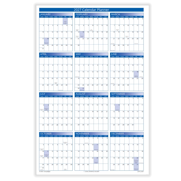 ComplyRight Desk Calendar Planner, 2-Sided. 11in x 17in