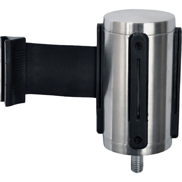 CSL Replacement belt head for CSL stanchion,5in high,Stainless steel;Retractable 9.5 ft BLACK belt