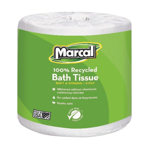 Marcal Small Steps 2-Ply Toilet Paper, 100% Recycled, 336 Sheets Per Roll, Pack Of 48 Rolls