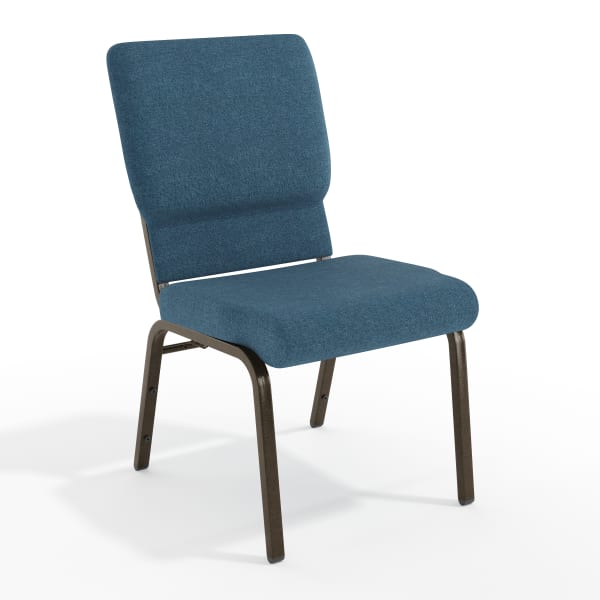Flash Furniture HERCULES Series Stackable Church Chair, Blue/Goldvein