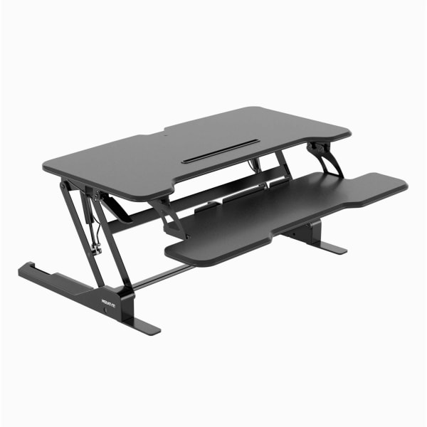 Mount-It! Standing Desk Converter With Adjustable Height And 38inW Desktop, Black