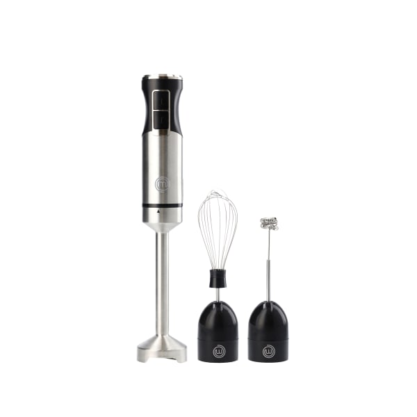MasterChef 400W Stainless Steel Hand Blender, 2-5/8inH x 2-5/8inW x 14-7/16inD, Black