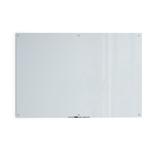 U Brands Non-Magnetic Glass Dry-Erase Board, 72in X 48in, White Frosted Surface, Frameless, Actual Size 70in X 47in (2796U00-01)